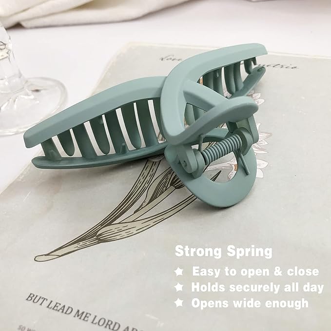 Nalodu 5 Pack Hair Claw Clip Large Matte 4.3 Inch No Slip Big Butterfly Jaw Clips Clamp Assorted Colors for Thin Fine Medium Thick Hair Women