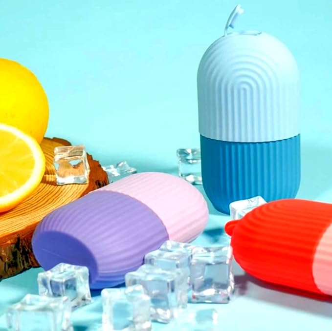 ARSA Pack of 3 - Ice Roller for Face, Eyes, Body Massage. Natural Cold Therapy to Eliminate Puffiness, Dark Circles, Wrinkle. Promotes Blood Circulation for Glowing, Soft (Pink, Purple & Blue)