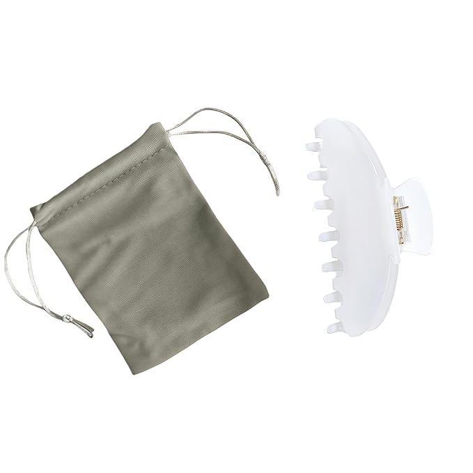 OideGuiing Durable Acetate Hair Clips - 4-Inch Pearl white Claw Clips for Fine and Thick Hair (Pearl white)