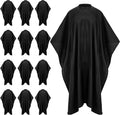 Barber Cape - 10pcs Waterproof Hair Cutting Cape with Snap Closure, Anti-Static Salon Apron for Women, Men, Kids - Professional & Home Use, Black