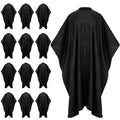 Barber Cape - 10pcs Waterproof Hair Cutting Cape with Snap Closure, Anti-Static Salon Apron for Women, Men, Kids - Professional & Home Use, Black