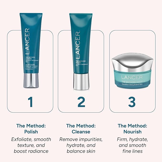 Lancer Skincare | The Method: Polish Facial Exfoliator | Face Scrub with Natural Mineral | Exfoliating Face Scrub for Sensitive Dehydrated Skin | Daily Skin Polish | Dermatologist Developed | 4.2fl oz