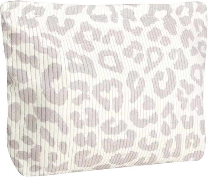 Ksriylm Makeup Pouch for Women Small Make Up Bag for Purse Zipper Initial Makeup Cosmetic Bags Pouches for Purse Aesthetic Travel Toiletry Bags, Grey Leopard Pattern