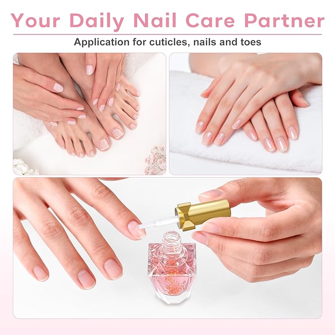 Cuticle Oil, Cuticle Nail Oil Infused with Real Flowers, Peach 12ml