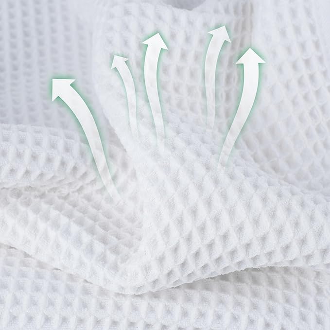 Microfiber Waffle Face Towels, 4 Pieces, Soft, Absorbent, Fast Drying, Lint Free 430 GSM (White)