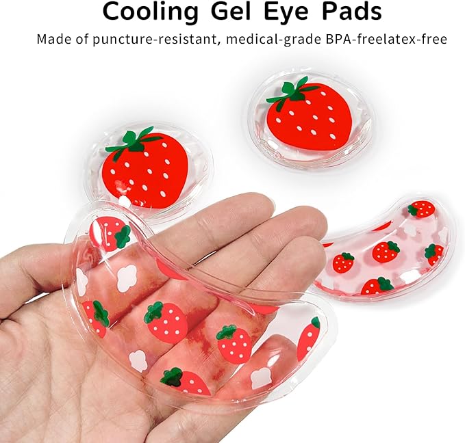 4PCS Gel Eye Ice Pack Set Reusable, Cold and Hot Compress for Eyes, Ice Pack for Eyes, Cooling Eye Pads for Eye Strain, Swelling, Redness, Dark Circles, Puffy Eyes, and Eye Recovery Surgery.