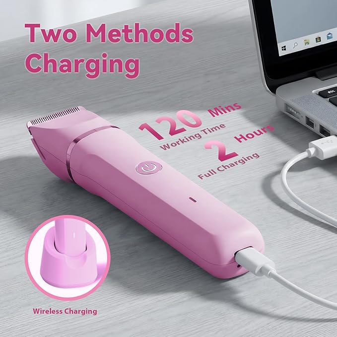 Electric Bikini Trimmer for Women: Electric Razors for Pubic/Leg/Armpit/Facial Hair, 4-in-1 Shaver Grooming Kit for Travel/Wet/Dry Use, Birthday Valentine's Day Self-Care Gifts for Mom Wife Girlfriend