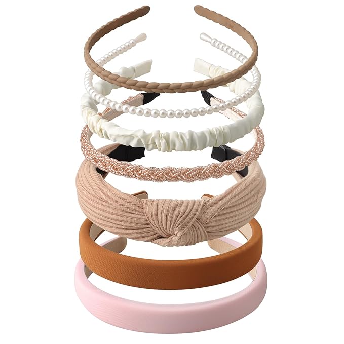 DOXISHRUKY 7pc Headbands for Women Trendy Women Headbands Set, Non Slip Head Bands for Women's Hair Diademas Para Mujer De Moda