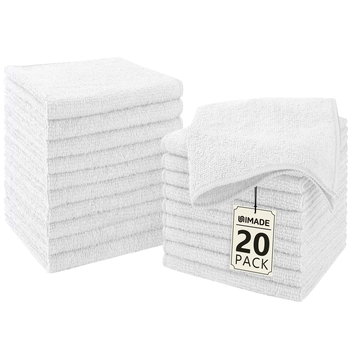 UNIMADE Washcloths 20 Pack Face Towels (12" x 12"), Highly Soft Wash Cloths