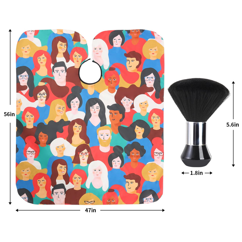 Professional Hair Cutting Cape with Neck Duster Brush, Waterproof Salon Barber Cape with Snaps, Barber Accessories (Men and Women)