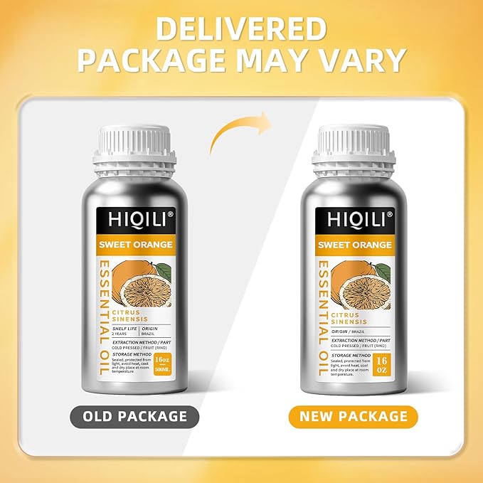 HIQILI Sweet Orange Essential Oil Large Capacity for Skin Care & Diffusers