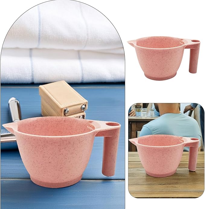 Beaupretty Hair Dye Facial Tools 2pcs Tint Bowl Mixing Bowls Hair Dye Bowls with Handle for for Barber Salon Home Pink Hair Dye Facial Tools