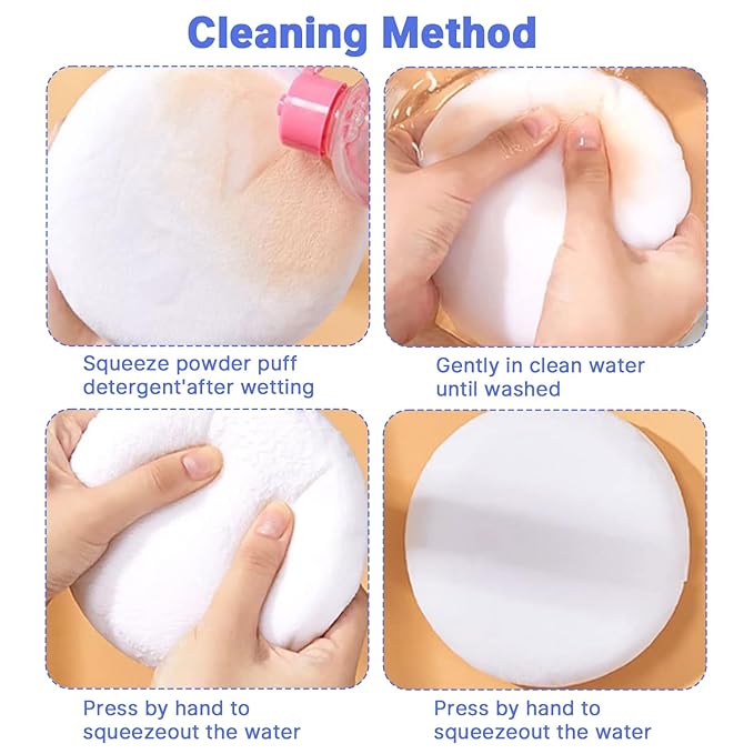 Qiifaiikooii 2 Pcs Powder Puff,3.14 Inch Powder Puffs for Body Powder Face Loose Powder Large(White)