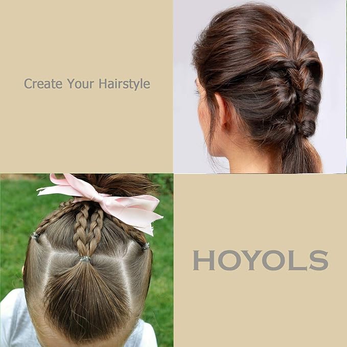 HOYOLS Assorted Size Small Rubber Bands for Black Elastics Hair Ties Braiding Ponytail Holders Mixed Size Mini Rubberbands for Girls Thick Hair No Damage 600pcs (MIX)