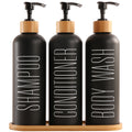 Prus Waso Shampoo and Conditioner Dispenser, Black