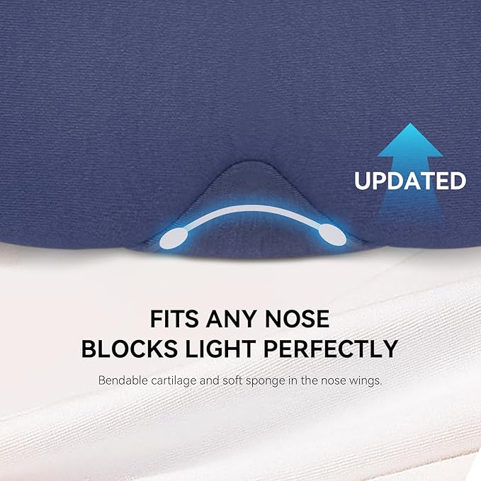 Mavogel Cotton Sleep Mask with Updated Bending Nose Design, 100% Handmade