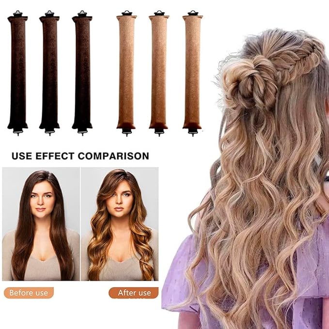Heatless Hair Curler for Overnight Blowout Curls, No Heat Curl Rods to Sleep In, for Long and Medium Hair (Pink)