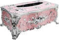 Geesatis Tissue Box Cover, Rectangle Tissue Box Holder, Rectangular Napkin Facial Tissues Holder for Bathroom Toilet Bedroom Living Room Table Desk Office Dresser, 1 Pcs Pink 9.05''x4.93''x3.74''