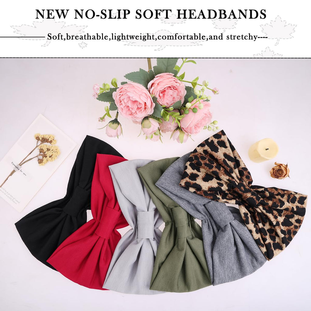 Kachanaa 6 Packs New Wide Headbands for Women's Hair,Non Slip Soft Elastic Bandeau Hair Bands Makeup Yoga Workout Running Sweat Hair Wraps Fashion Hair Accessories