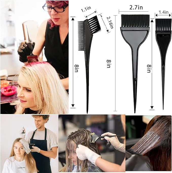 NOUSV 20 Pcs Hair Dye Brush and Bowl Set, Hair Dye Coloring Kit, Hair Coloring Bleaching, Hair Dye Tools for DIY Salon. Hair Tinting Bowl/Dye Brush/Ear Cover/Gloves/Tint Comb