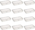 12 Pack Rectangular Clear Plastic Storage Containers Box with Hinged Lid for Beads and Other Small Craft Items (5.7 x 2.95 x 1.18 inch)