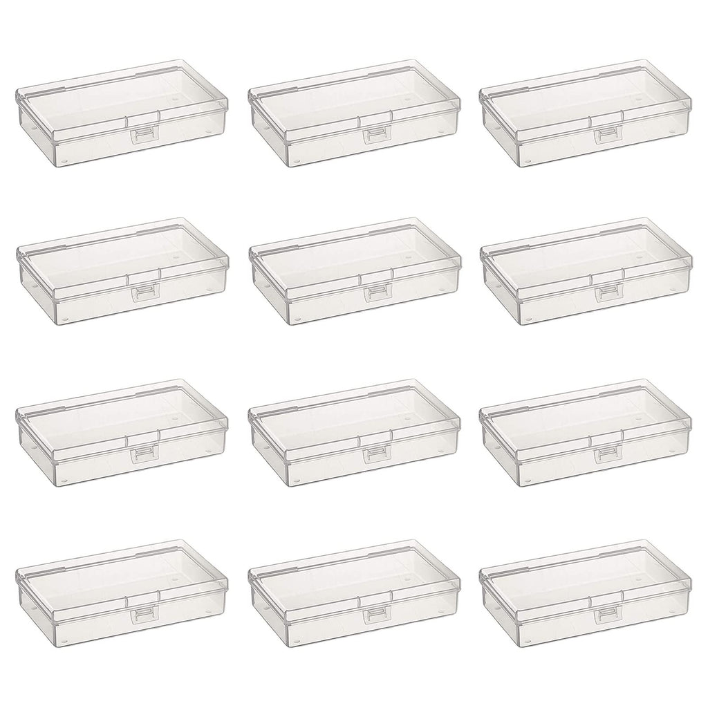 Thintinick 12 Pack Rectangular Clear Plastic Storage Containers
