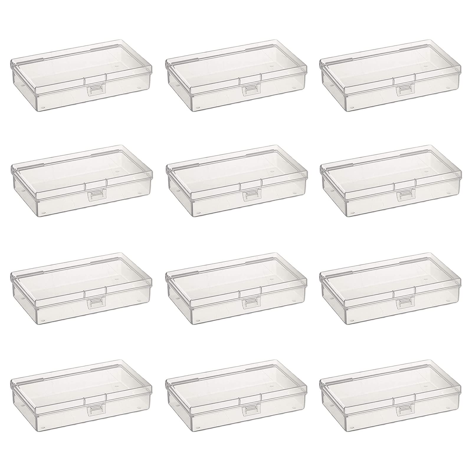 Thintinick 12 Pack Rectangular Clear Plastic Storage Containers