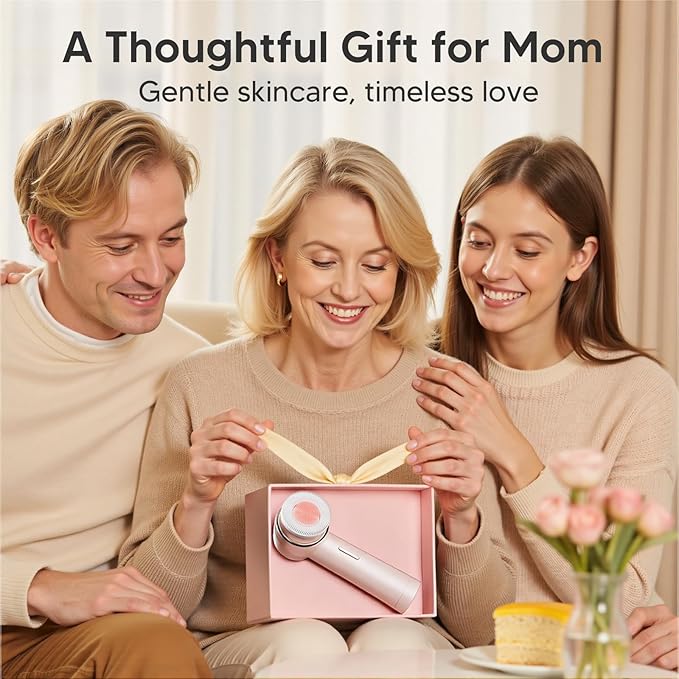 Teen Girls Electric Facial Cleansing Brush – Rechargeable Waterproof Dual Rotating Face Scrubber with 3 Interchangeable Heads, Soft Silicone Exfoliator, Perfect Skincare Gifts