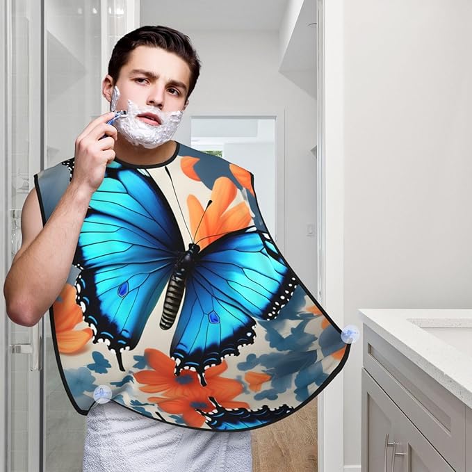 Colorful Giraffe Fans Lovers Print Beard Bib Shaving Apron, Beard Hair Trimming Cape Gift For Dad