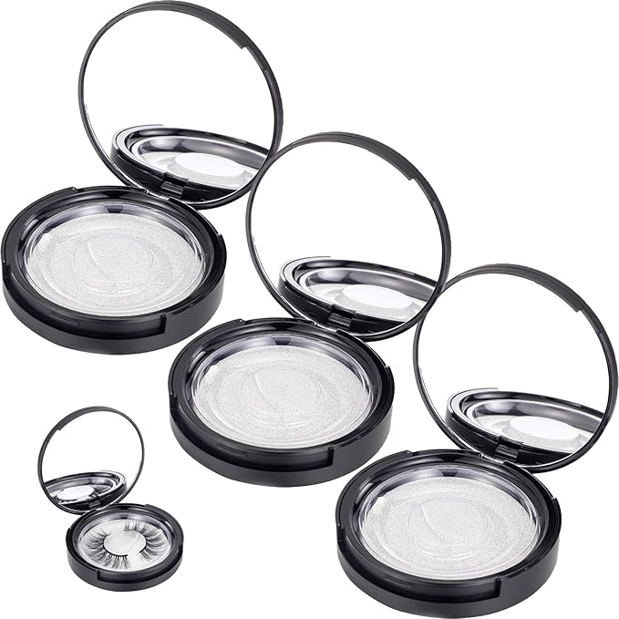 3 Pack Eyelash Storage Case Holder with Mirrow, Empty Eyelash Cases Travel with Lash Holder for for Ladies and Girls