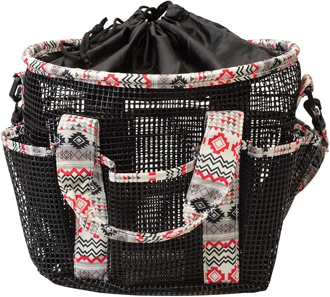Weaver Equine Mesh Grooming Bag, Crimson Aztec