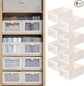 Linen Closet Organizers And Storage, 8 Pack Closet Storage Bins Linen Closet Baskets for Closet Organization Foldable Closet Organizer Bins with Clear Window For Organizing Clothing, Jeans, Shelves