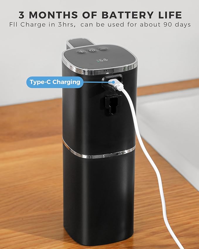 2 Pack Automatic Foaming Soap Dispenser, Touchless Rechargeable