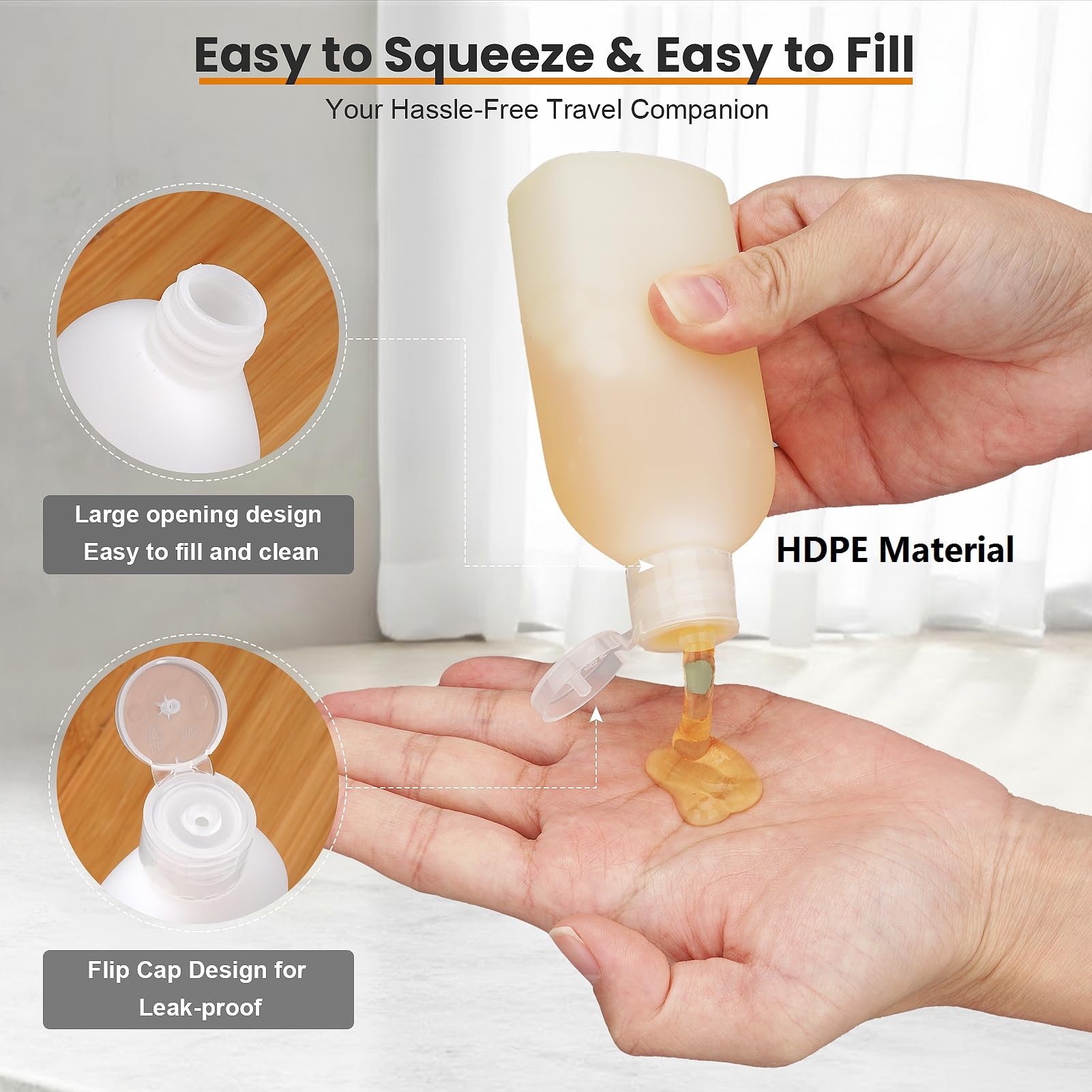 Cosywell Travel Bottles for Toiletries 9PCS Shampoo Bottles TSA Approved Toiletry Bottle Leakproof Plastic Cream Jars Refillable Cream Lotion Travel Essential Toiletrie(White)