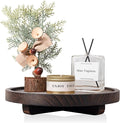 Round Decorative Tray Farmhouse Kitchen Decor Soap Dish, 8" Bark Brown