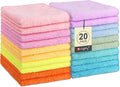 Orighty Washcloths, 20 Pack Microfiber Face Towels, Highly Absorbent and Soft Feel Wash Cloths & Hand Towels for Bathroom, Hotel, Spa, and Gym, 11.5x11.5 Inch, Multicolor