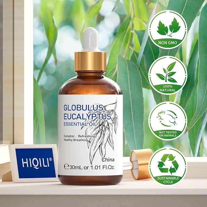 HIQILI Eucalyptus Essential Oil for Diffuser, Humidifier & Aromatherapy