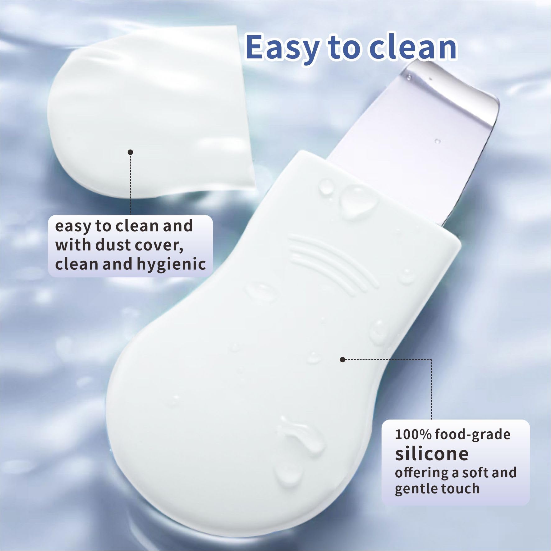 REVEX Nose Blackhead Remover Tool Set,Blackhead Scraper Tool,2Pcs Pore Cleaning Brush, Face Scrubber Skin Spatula, Pore Scrubber for Deep Cleansing,Face Exfoliator Scrubber for Women Men. (White)