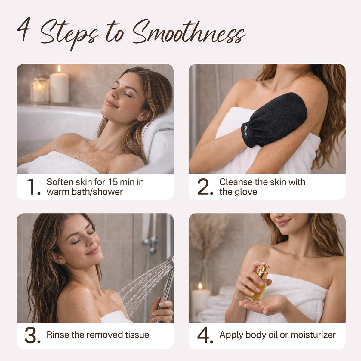 Exfoliating Glove 2 Pack, Korean Exfoliating Mitt, Body Scrubber Exfoliator
