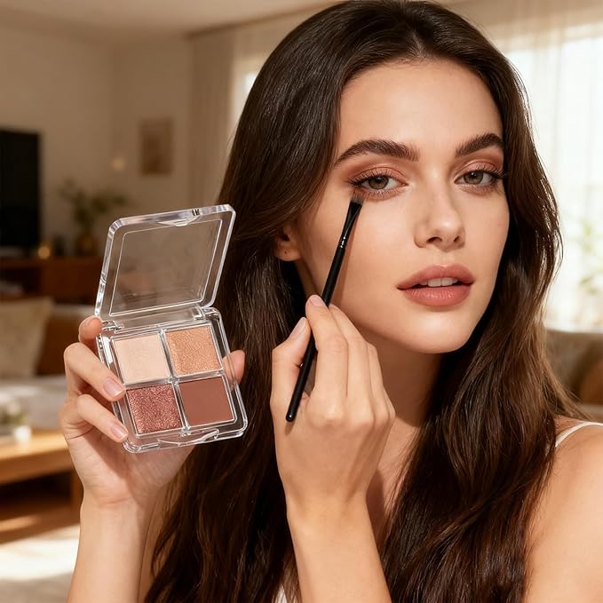 Fampery 4-Pack Empty Lipstick Palette - 4 Grid Clear Empty Makeup Palette Cases - Highlighters Sample DIY Eyeshadow Powder Blush Lipstick Boxes - Travel Eye Shadow Dispensing Storage Container