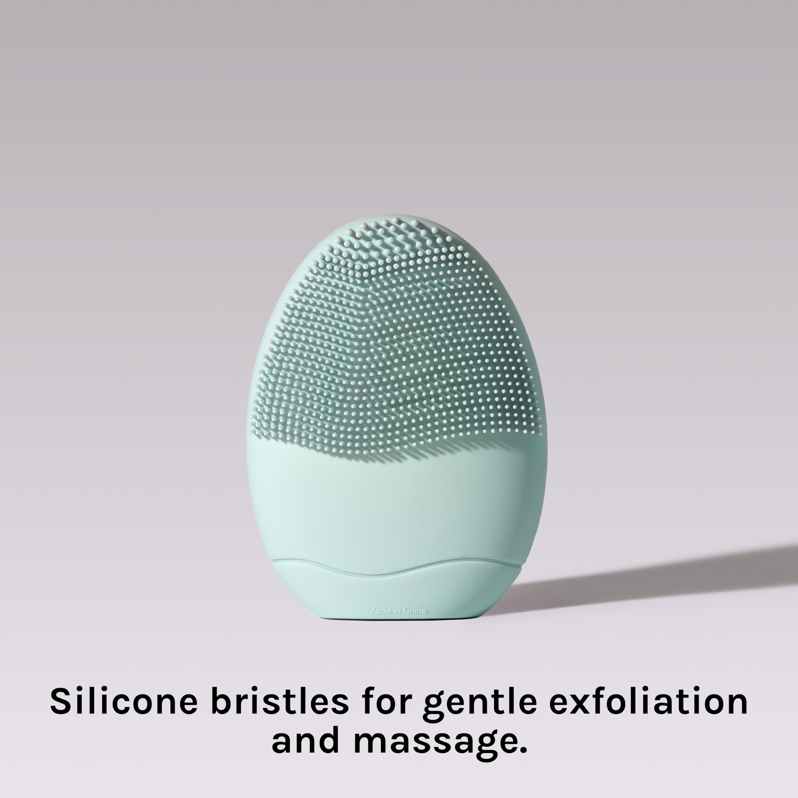 LOLLIPOP Dual-Sided Facial Cleansing Brush | Palm Size Silicone Face Exfoliator and Soft Fiber Cleanser | Manual Face Scrubber for Pores, Makeup Removal, Blackhead and Skincare Routine, Minty