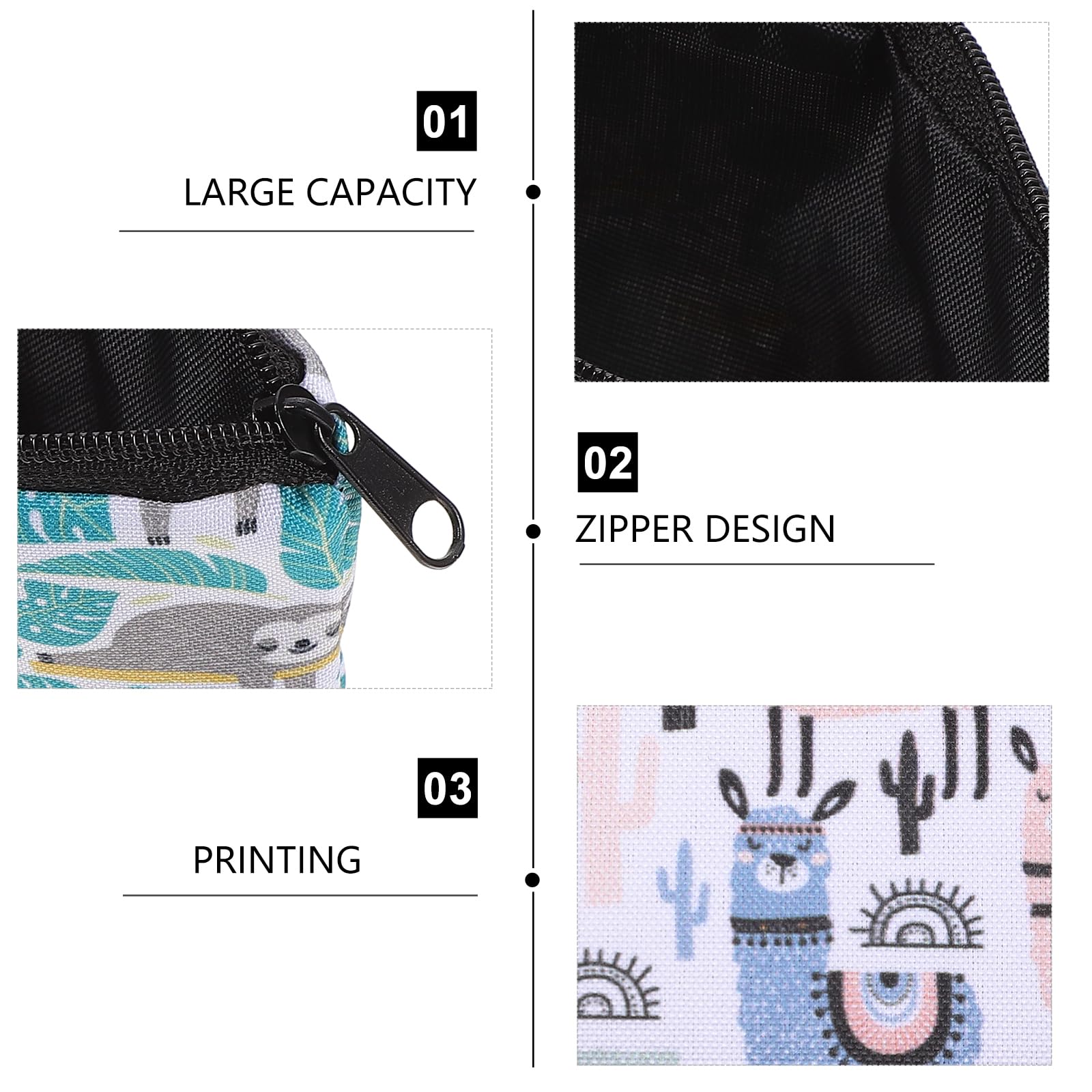EXCEART 3Pcs Napkin Storage Bags Portable Napkin Pads Storage Bag Zipper Pouch Pad Holders Waterproof Cosmetic Travel Purse Organizers (Assorted Color)