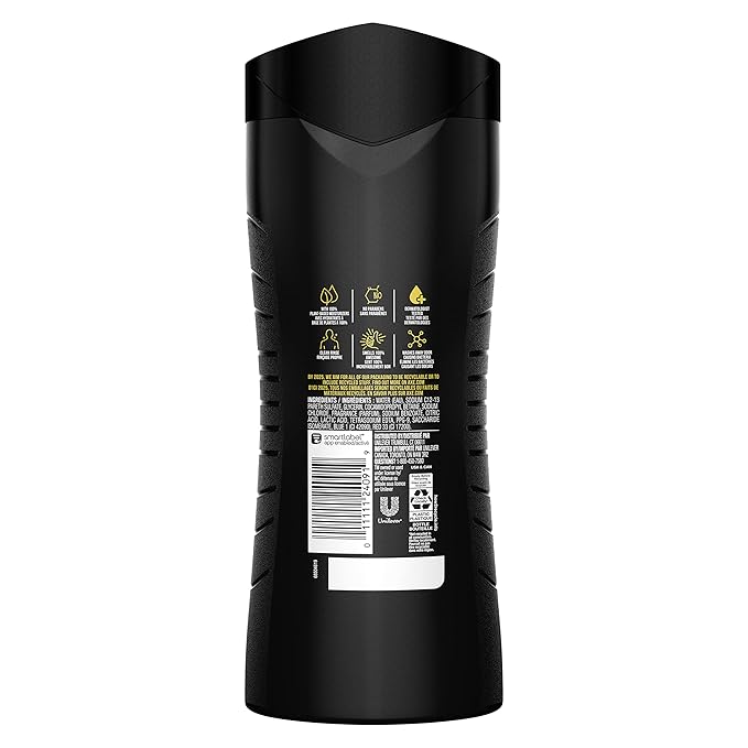 AXE Crisp Coconut & Black Pepper Body Wash 4 Count 12h Refreshing Scent Excite Men's Body Wash with 100% Plant-Based Moisturizers 16 oz
