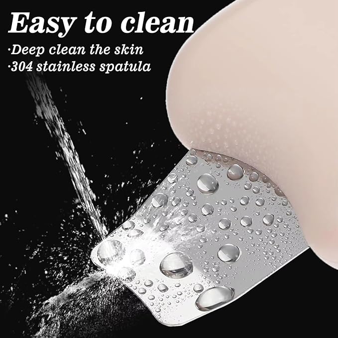 1 Pcs Blackhead Remover Tools, Silicone Face Scraper for Deep Cleansing, Nose Blackhead Remover for Women Men - Heart-Shaped - Beige