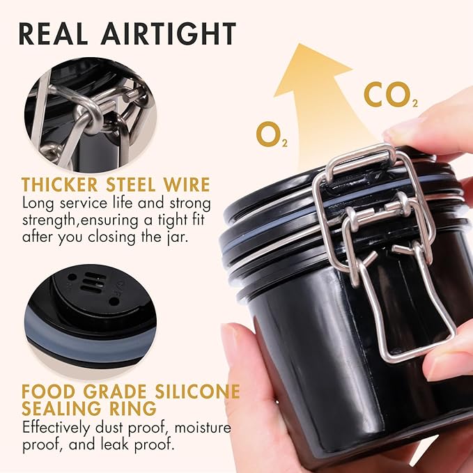 Embagol False Lash Glue Storage Tank With Thermometer Adhesive Carbon Sealed Leak-proof Containers Grafting Eyelash Extension Supplies(BLACK)