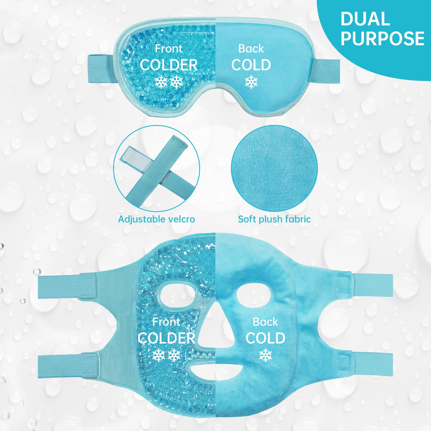 ZNÖCUETÖD Cooling Mask Ice Pack for Face Eye, Hot Cold Compress for Face