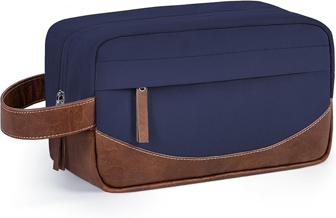 Ezday Travel Toiletry Bag for Men, Hanging Toiletry Organizer, Water Resistant Shaving Kit with Large Capacity for Travel Accessories (Blue, Medium)