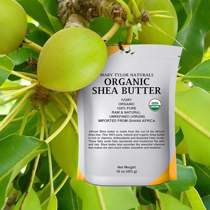 Mary Tylor Naturals Pure Shea butter 2 lb Raw, Unrefined, Ivory From Ghana Africa — Great for Hair, Skin and DIY projects