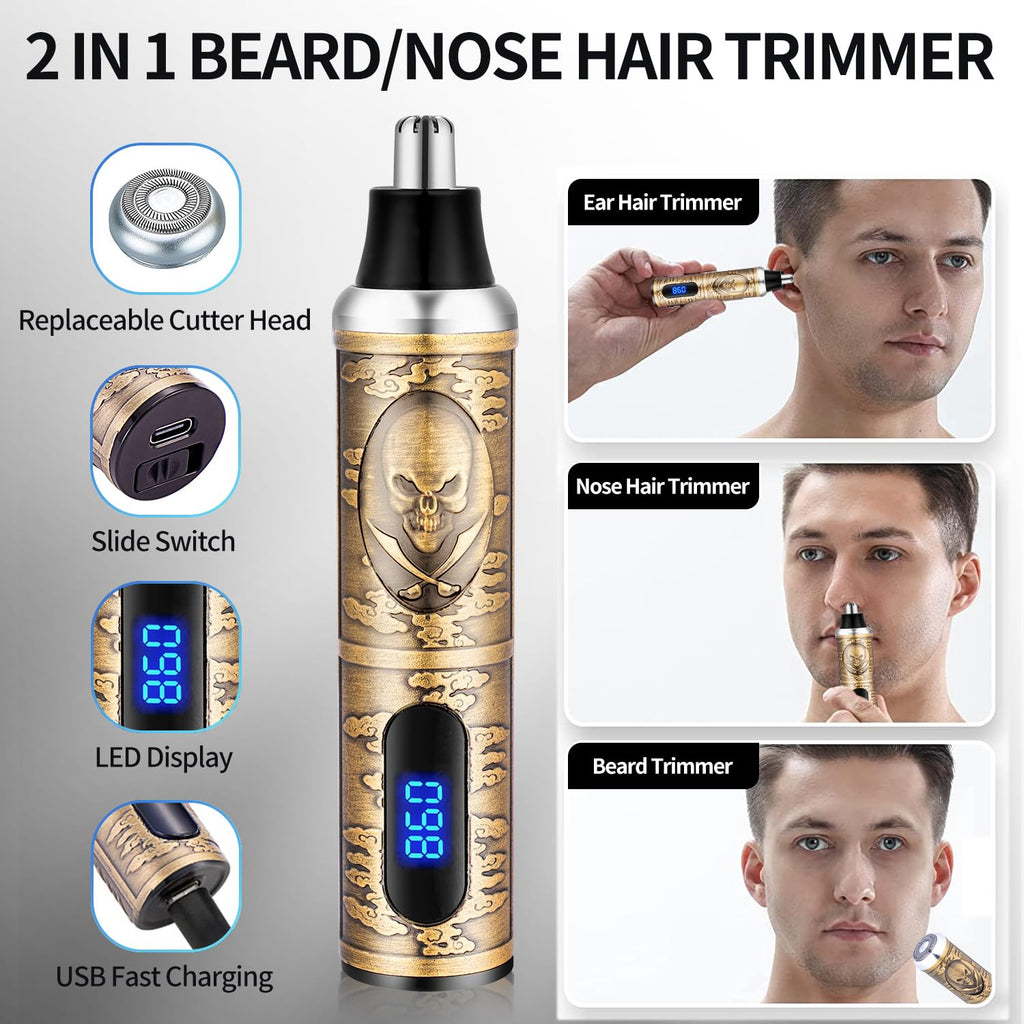 Roziapro Professional Hair Clippers for Men, Hair Trimmer for Haircut Cordless Hair Clippers Set with Rechargeable Nose Hair Trimmer, Gifts for Men (Gold)