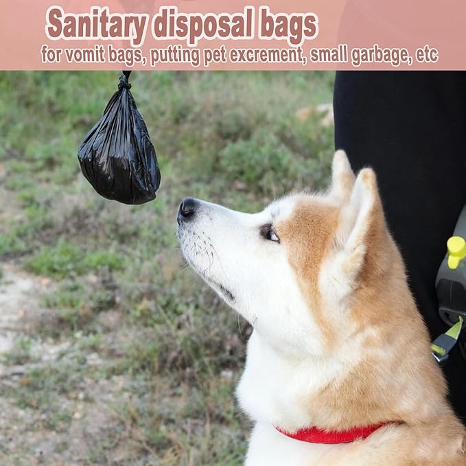 400PCS Sanitary Napkin Disposal Bags, 8 Packs of 50, Women Personal Disposal Bags Sanitary Waste Bags With Handles for Feminine Products Sanitary Napkin Storage Bag, Black
